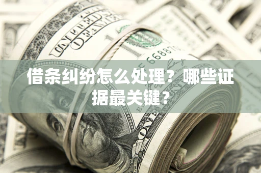 武汉借条纠纷怎么处理？哪些证据最关键？