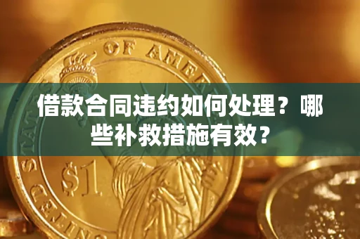 武汉借款合同违约如何处理？哪些补救措施有效？