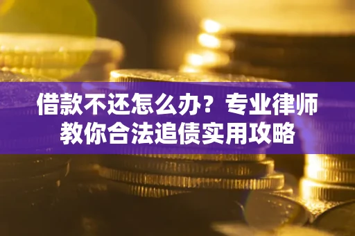 武汉借款不还怎么办？专业律师教你合法追债实用攻略