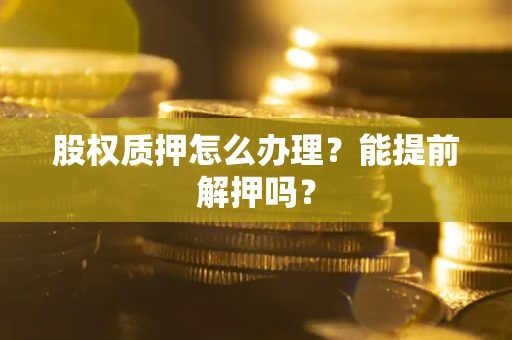 武汉股权质押怎么办理？能提前解押吗？